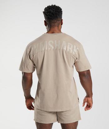 Gymshark Power Washed T Shirts Herr Bruna | SE 3755NWY